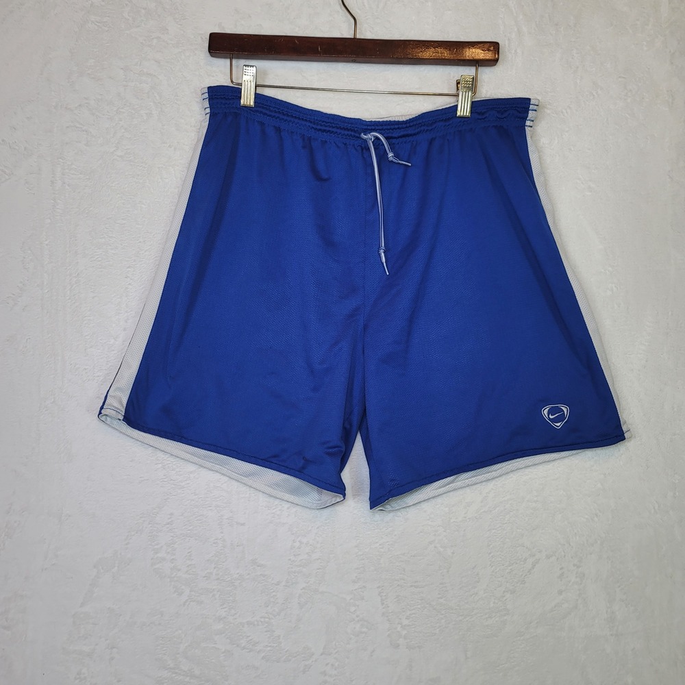 Vintage Nike Y2K Reversible Basketball Shorts Blue White Athleisure 36x7 Size XL